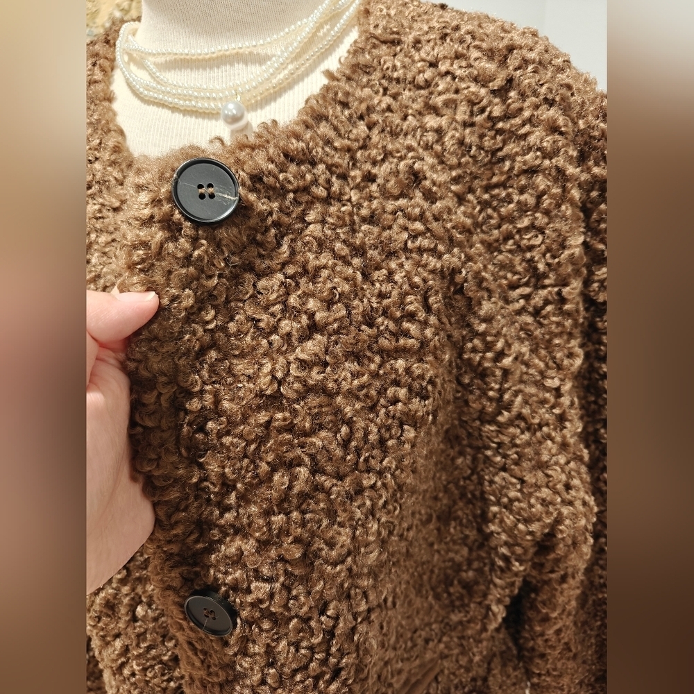 Cozy Brown Textured Women's Jacket